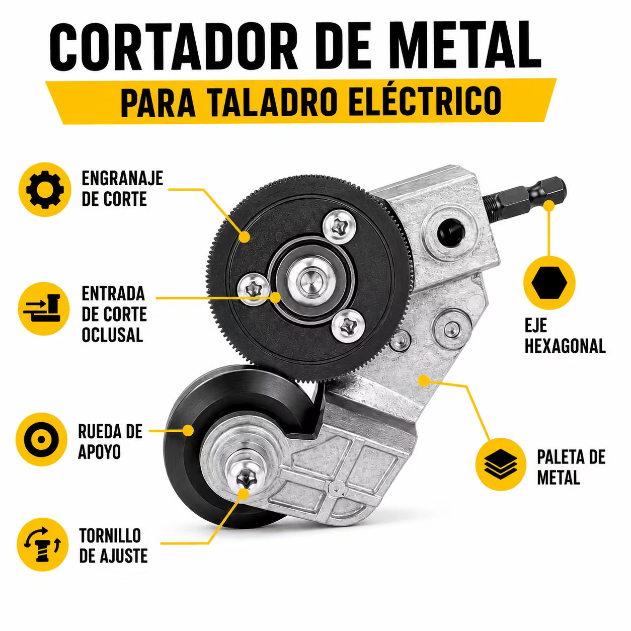 Cortador de Placa Metálica para Taladro Eléctrico