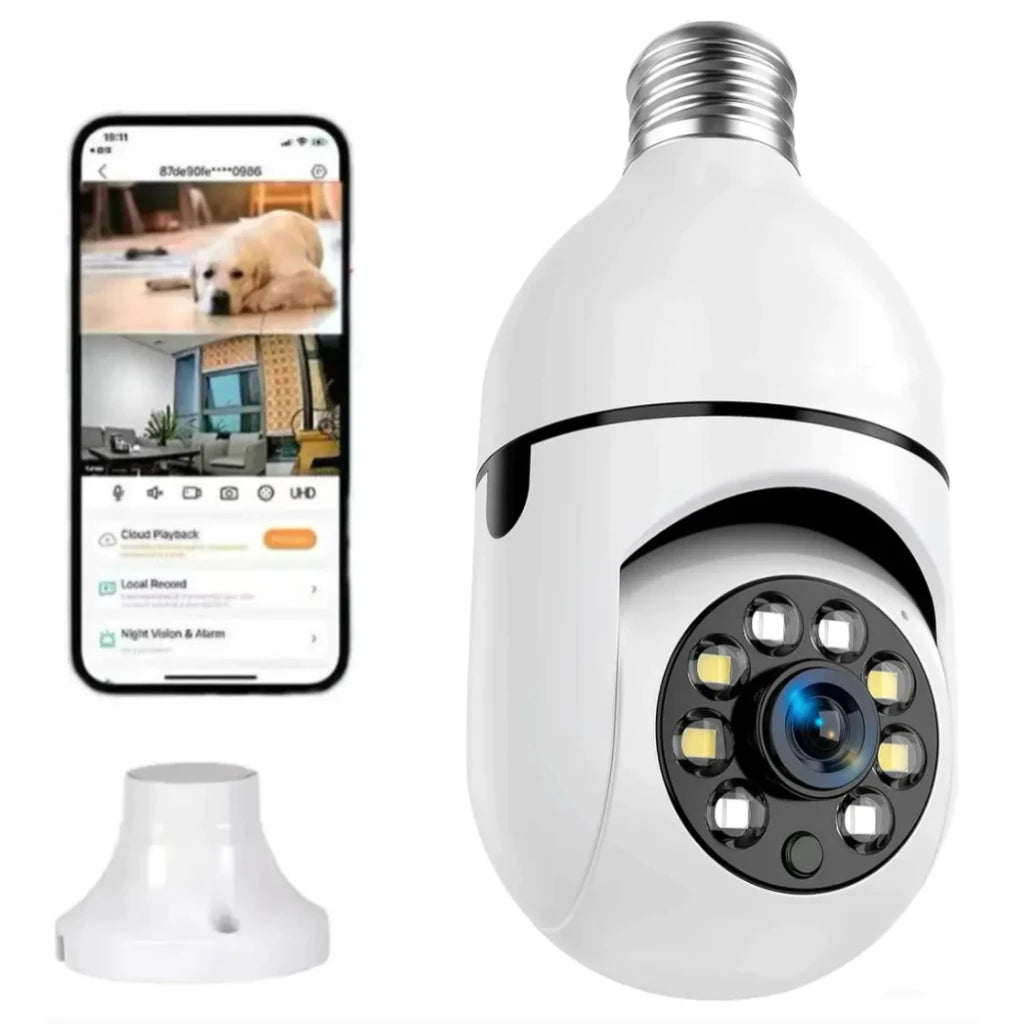 Seguridad CCTV Camara De La Bombilla De 4 Mp Cámara Inalámbrica 5G 2.4GHz WiFi 360 Panorámica Inteligente Detección De Movimiento Bidireccional