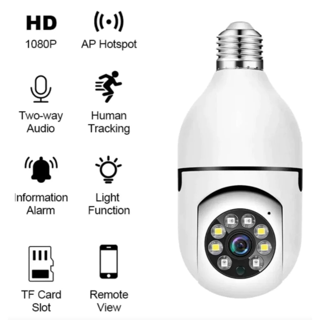 Seguridad CCTV Camara De La Bombilla De 4 Mp Cámara Inalámbrica 5G 2.4GHz WiFi 360 Panorámica Inteligente Detección De Movimiento Bidireccional